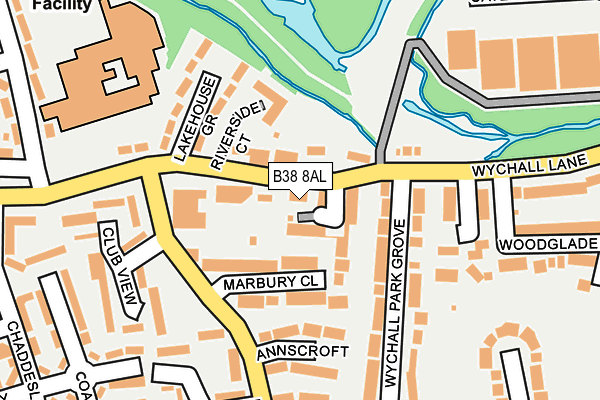 B38 8AL map - OS OpenMap – Local (Ordnance Survey)