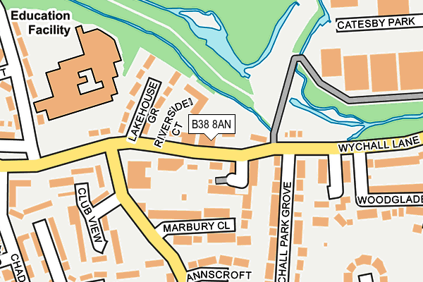 B38 8AN map - OS OpenMap – Local (Ordnance Survey)