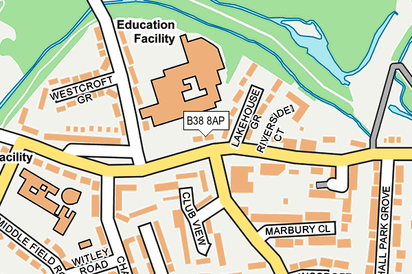 B38 8AP map - OS OpenMap – Local (Ordnance Survey)