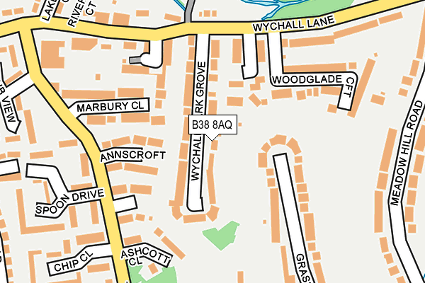 B38 8AQ map - OS OpenMap – Local (Ordnance Survey)