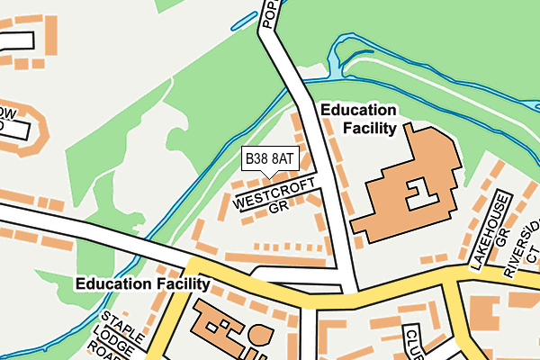 B38 8AT map - OS OpenMap – Local (Ordnance Survey)