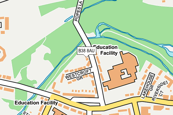 B38 8AU map - OS OpenMap – Local (Ordnance Survey)