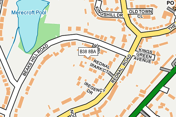 B38 8BA map - OS OpenMap – Local (Ordnance Survey)