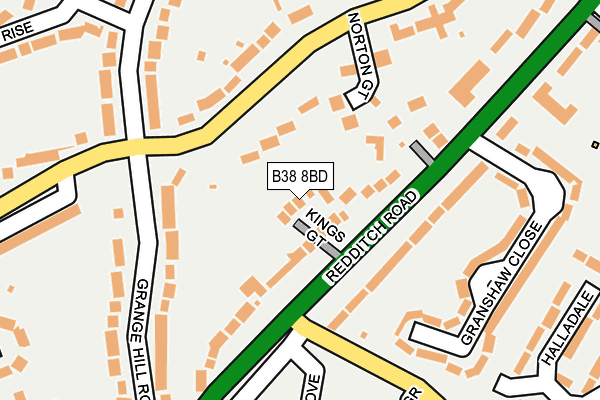 B38 8BD map - OS OpenMap – Local (Ordnance Survey)