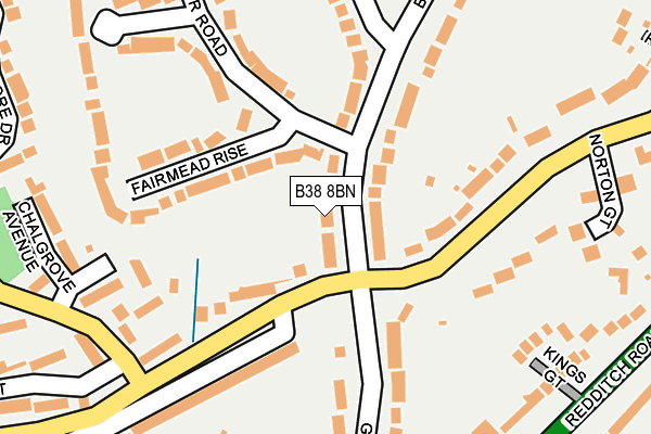 B38 8BN map - OS OpenMap – Local (Ordnance Survey)