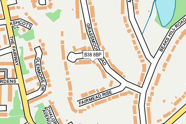 B38 8BP map - OS OpenMap – Local (Ordnance Survey)