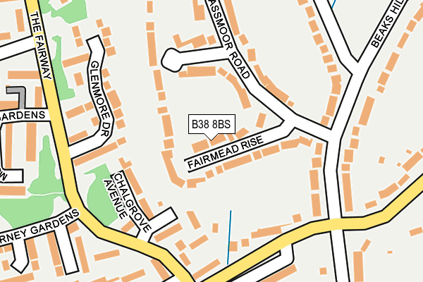 B38 8BS map - OS OpenMap – Local (Ordnance Survey)