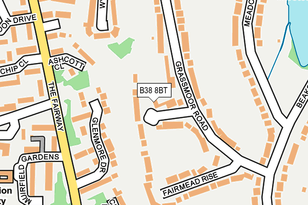 B38 8BT map - OS OpenMap – Local (Ordnance Survey)