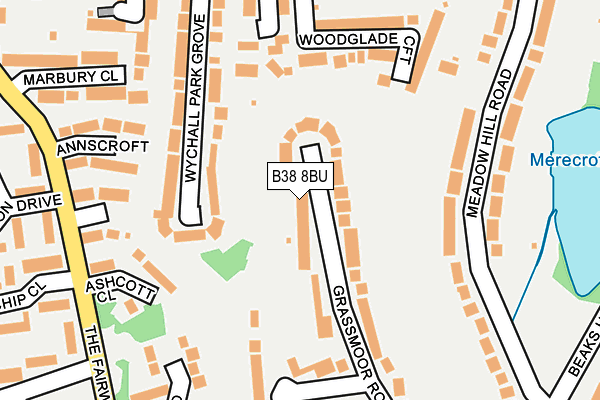 B38 8BU map - OS OpenMap – Local (Ordnance Survey)