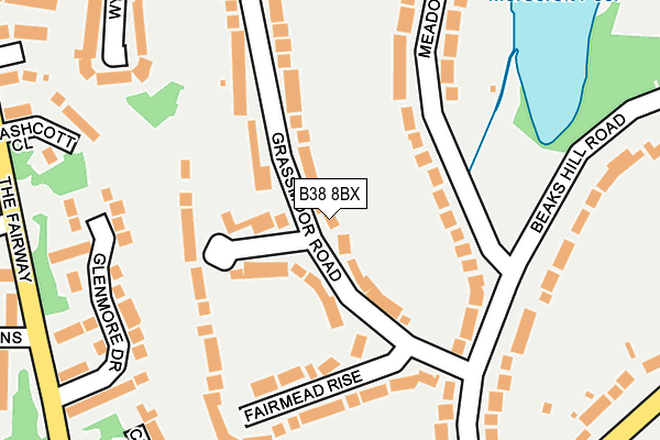 B38 8BX map - OS OpenMap – Local (Ordnance Survey)
