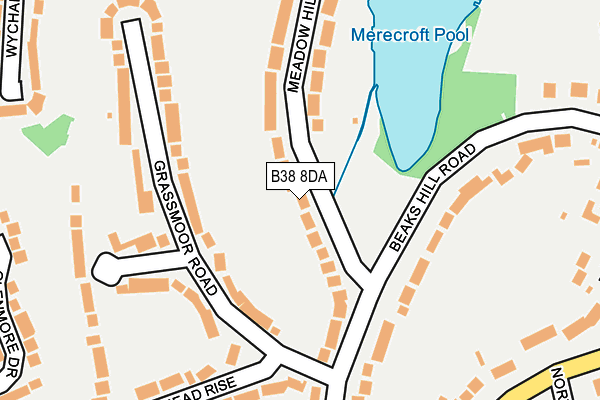 B38 8DA map - OS OpenMap – Local (Ordnance Survey)