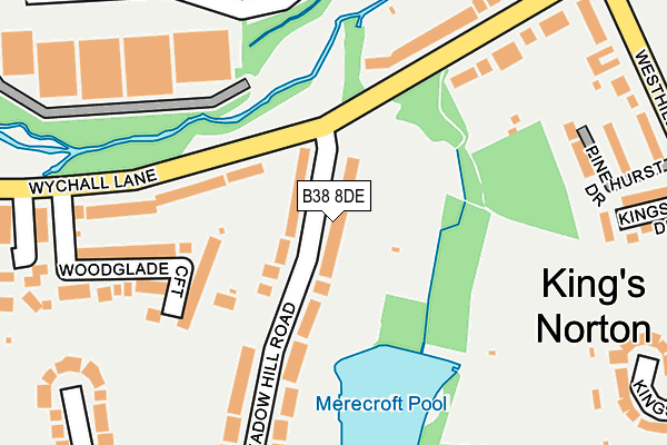 B38 8DE map - OS OpenMap – Local (Ordnance Survey)