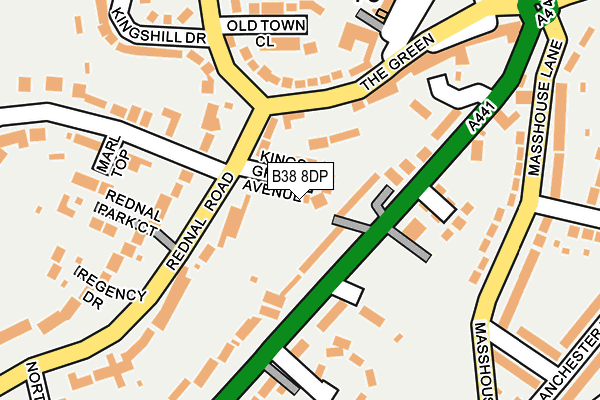 B38 8DP map - OS OpenMap – Local (Ordnance Survey)