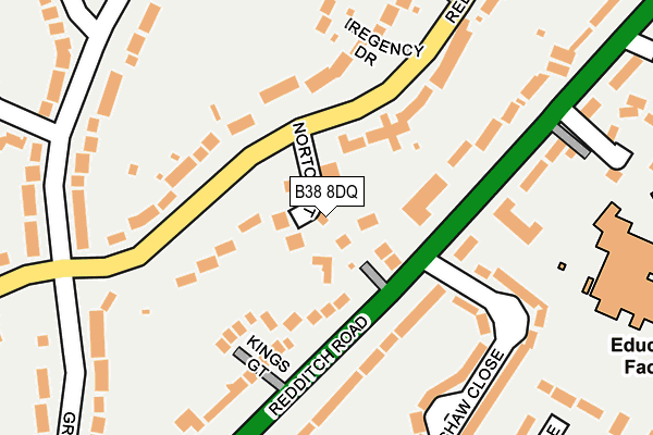 B38 8DQ map - OS OpenMap – Local (Ordnance Survey)
