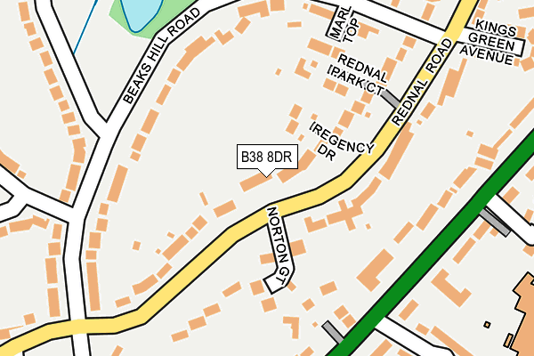 B38 8DR map - OS OpenMap – Local (Ordnance Survey)