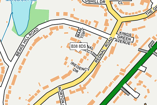 B38 8DS map - OS OpenMap – Local (Ordnance Survey)
