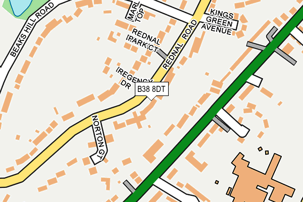 B38 8DT map - OS OpenMap – Local (Ordnance Survey)