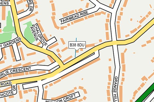 B38 8DU map - OS OpenMap – Local (Ordnance Survey)