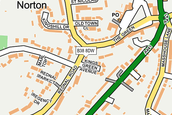 B38 8DW map - OS OpenMap – Local (Ordnance Survey)