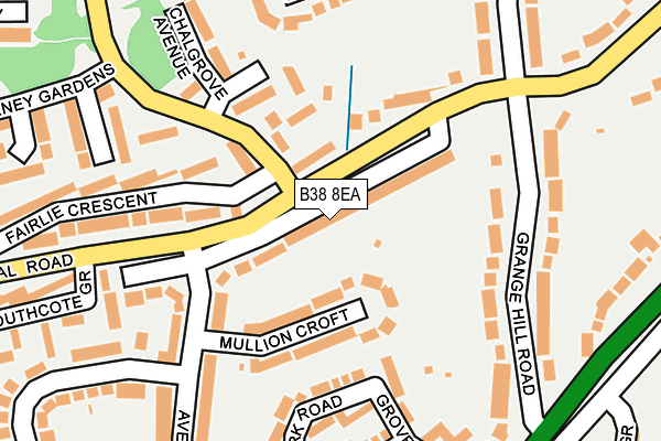 B38 8EA map - OS OpenMap – Local (Ordnance Survey)
