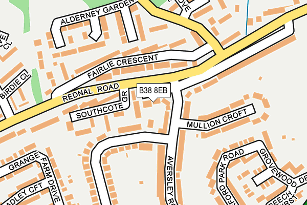 B38 8EB map - OS OpenMap – Local (Ordnance Survey)