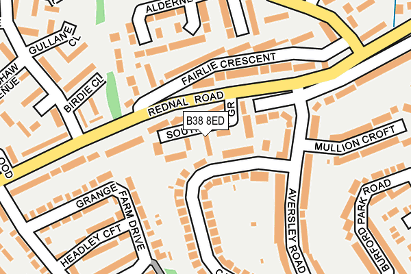 B38 8ED map - OS OpenMap – Local (Ordnance Survey)