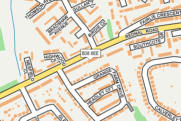 B38 8EE map - OS OpenMap – Local (Ordnance Survey)