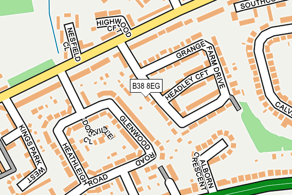 B38 8EG map - OS OpenMap – Local (Ordnance Survey)