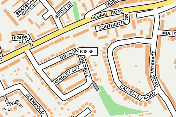 B38 8EL map - OS OpenMap – Local (Ordnance Survey)