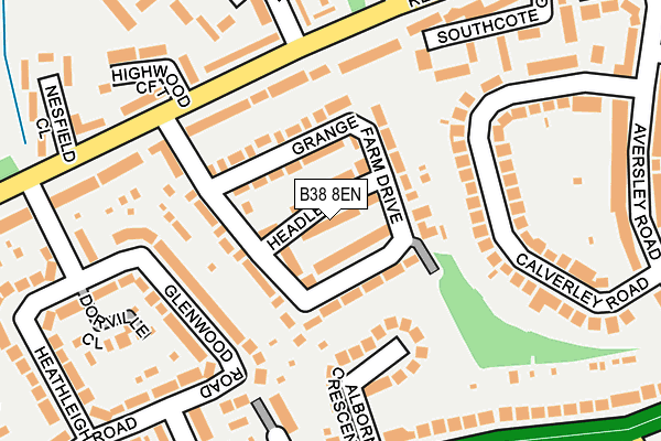 B38 8EN map - OS OpenMap – Local (Ordnance Survey)