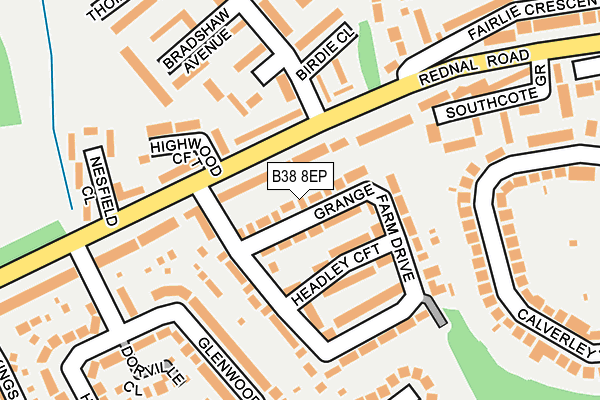 B38 8EP map - OS OpenMap – Local (Ordnance Survey)