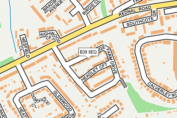 B38 8EQ map - OS OpenMap – Local (Ordnance Survey)