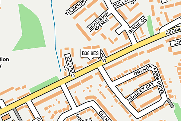 B38 8ES map - OS OpenMap – Local (Ordnance Survey)