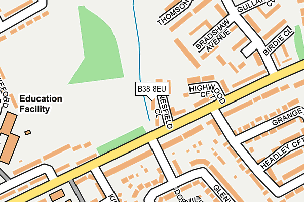 B38 8EU map - OS OpenMap – Local (Ordnance Survey)