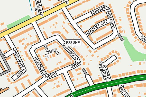 B38 8HE map - OS OpenMap – Local (Ordnance Survey)