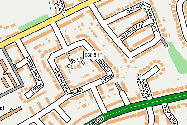 B38 8HF map - OS OpenMap – Local (Ordnance Survey)