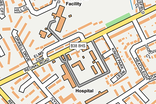 B38 8HS map - OS OpenMap – Local (Ordnance Survey)