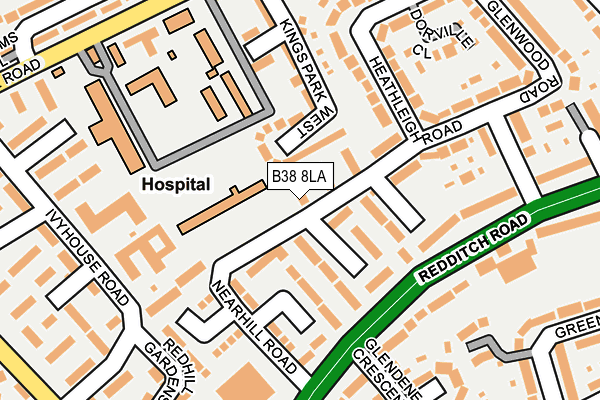 B38 8LA map - OS OpenMap – Local (Ordnance Survey)