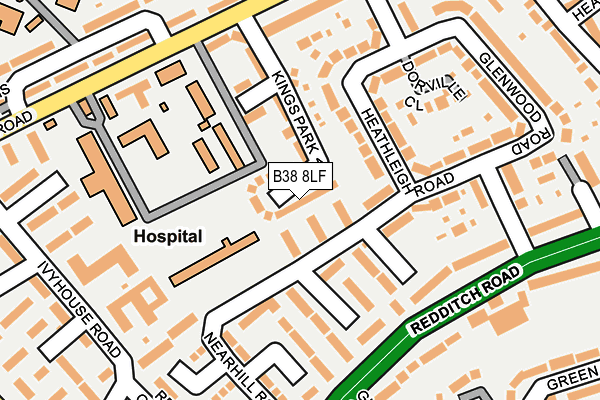 B38 8LF map - OS OpenMap – Local (Ordnance Survey)
