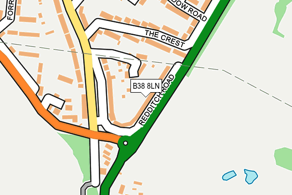 B38 8LN map - OS OpenMap – Local (Ordnance Survey)