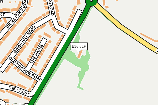 B38 8LP map - OS OpenMap – Local (Ordnance Survey)