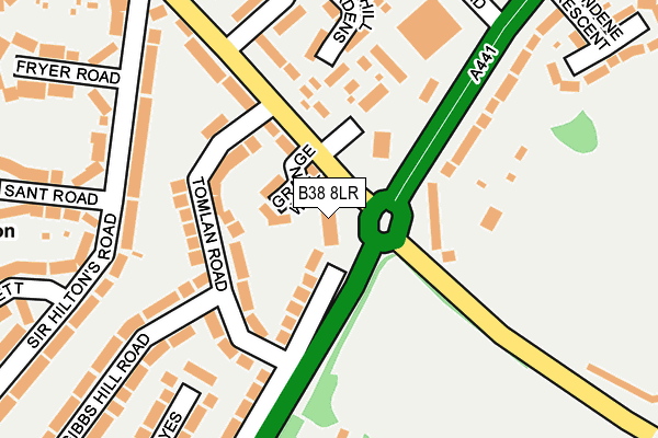 B38 8LR map - OS OpenMap – Local (Ordnance Survey)