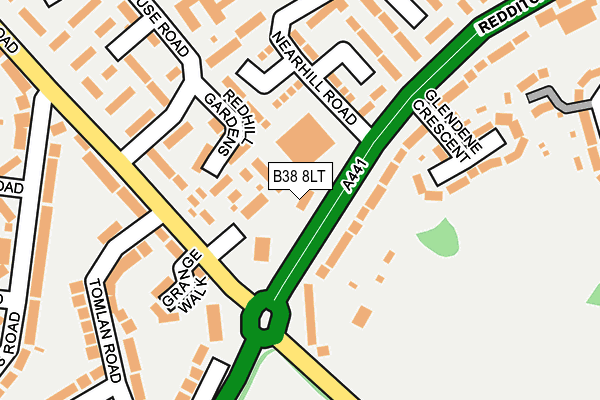 B38 8LT map - OS OpenMap – Local (Ordnance Survey)