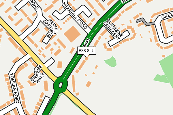 B38 8LU map - OS OpenMap – Local (Ordnance Survey)