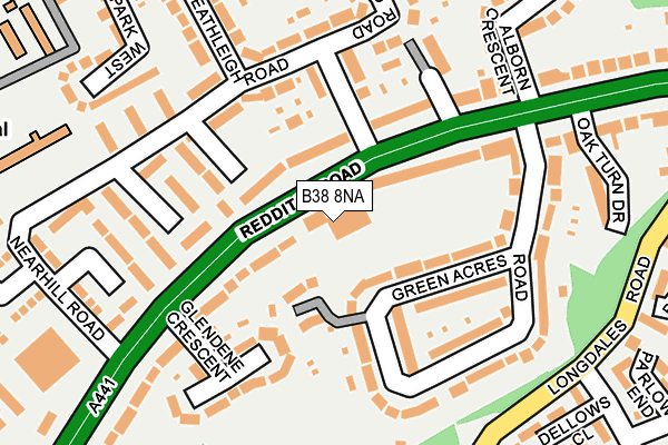 B38 8NA map - OS OpenMap – Local (Ordnance Survey)