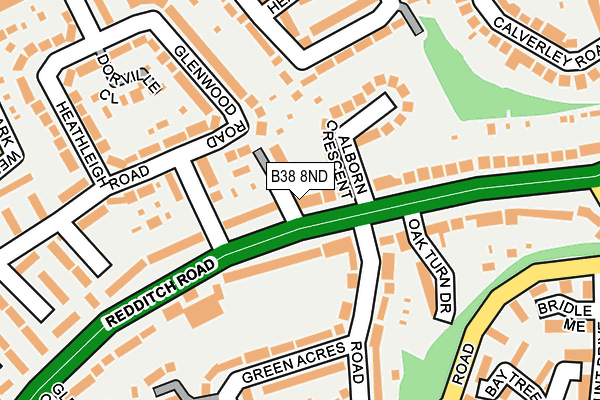 B38 8ND map - OS OpenMap – Local (Ordnance Survey)