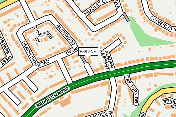 B38 8NE map - OS OpenMap – Local (Ordnance Survey)