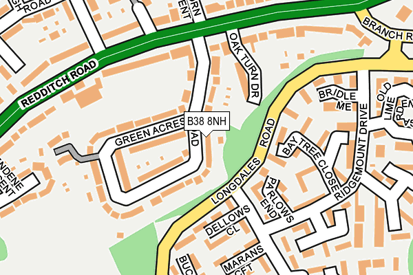 B38 8NH map - OS OpenMap – Local (Ordnance Survey)