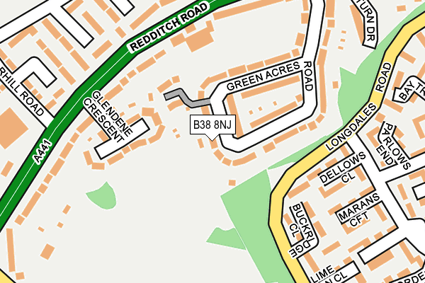 B38 8NJ map - OS OpenMap – Local (Ordnance Survey)