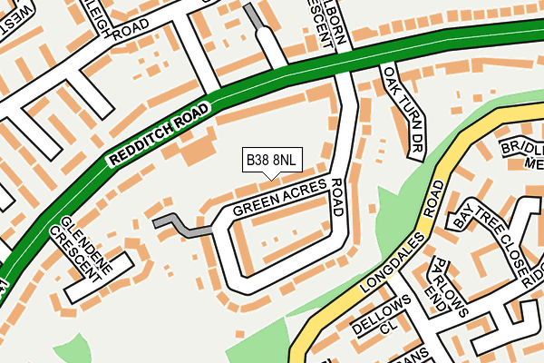 B38 8NL map - OS OpenMap – Local (Ordnance Survey)